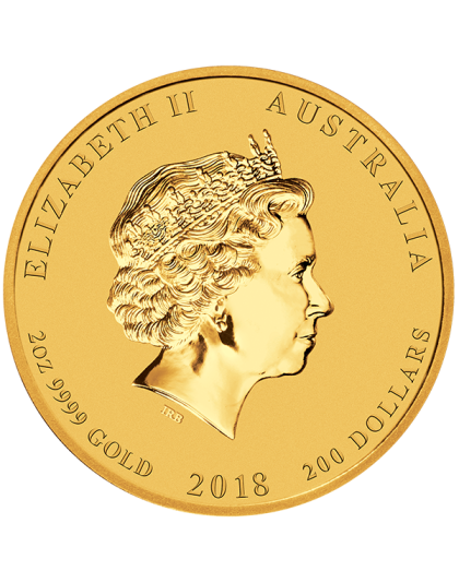 AUSTRALIAN GOLD 2018 2 OZ PERTH GOLD DOG