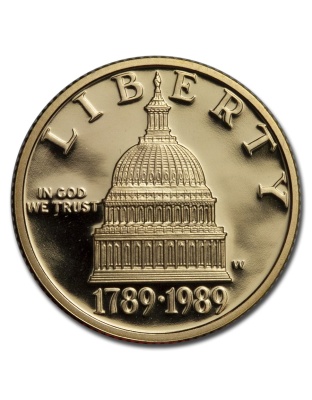 1989 US Mint Congressional $5 Gold Proof