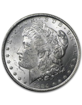 1884 Morgan Silver Dollar Carson City Uncirculated GSA