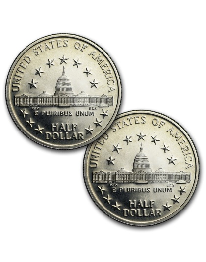 1989 US Mint Congressional 2-Coin Set Silver Dollar Half Dollar