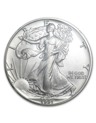 1991 $1 American Silver Eagle MS-69 NGC