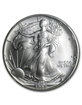 1992 $1 American Silver Eagle MS-69 NGC