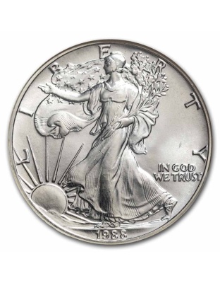 1988 $1 American Silver Eagle MS-69 NGC