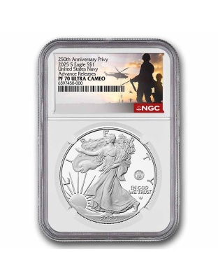 2025 American Silver Eagle Navy Privy Advanced Release UCPR...