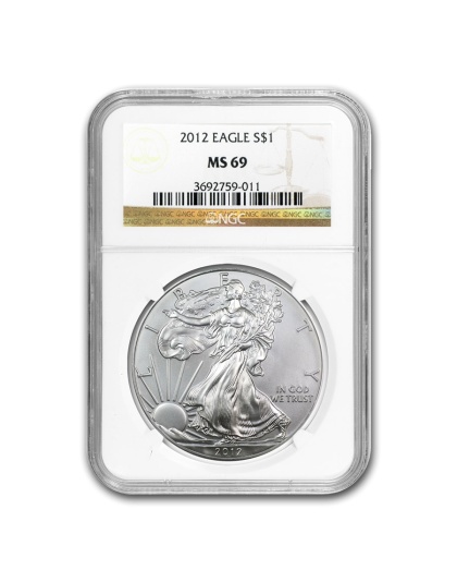 2012 $1 American Silver Eagle MS-69 NGC