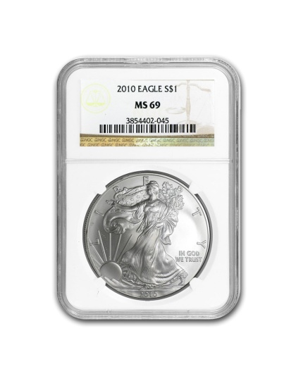 2010 $1 American Silver Eagle MS-69 NGC
