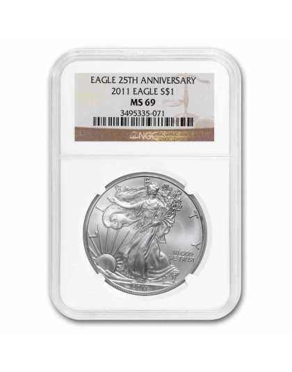 2011 $1 American Silver Eagle MS-69 NGC