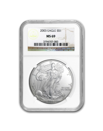 2003 $1 American Silver Eagle MS-69 NGC