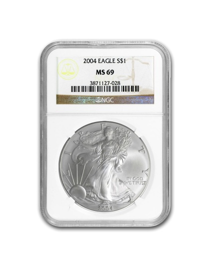 2004 $1 American Silver Eagle MS-69 NGC