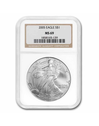 2005 $1 American Silver Eagle MS-69 NGC