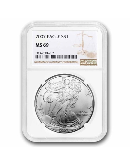2007 $1 American Silver Eagle MS-69 NGC