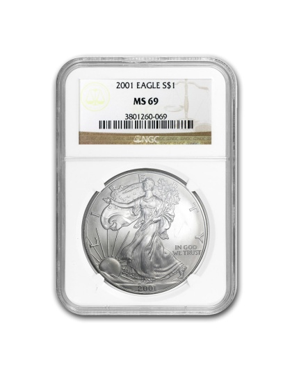 2001 $1 American Silver Eagle MS-69 NGC