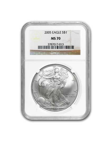 2005 $1 American Silver Eagle MS-70 NGC